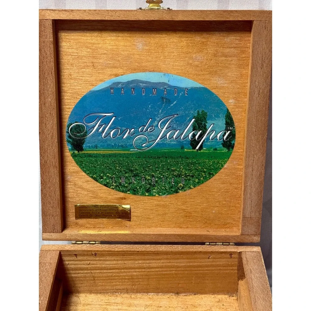 Flor de Jalapa Gran Corona Wooden Cigar‎ Box Empty Display Storage Collectible